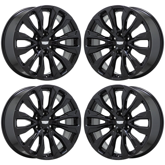 22" Cadillac Escalade Gloss Black wheels rims Factory OEM set 14025 EXCHANGE