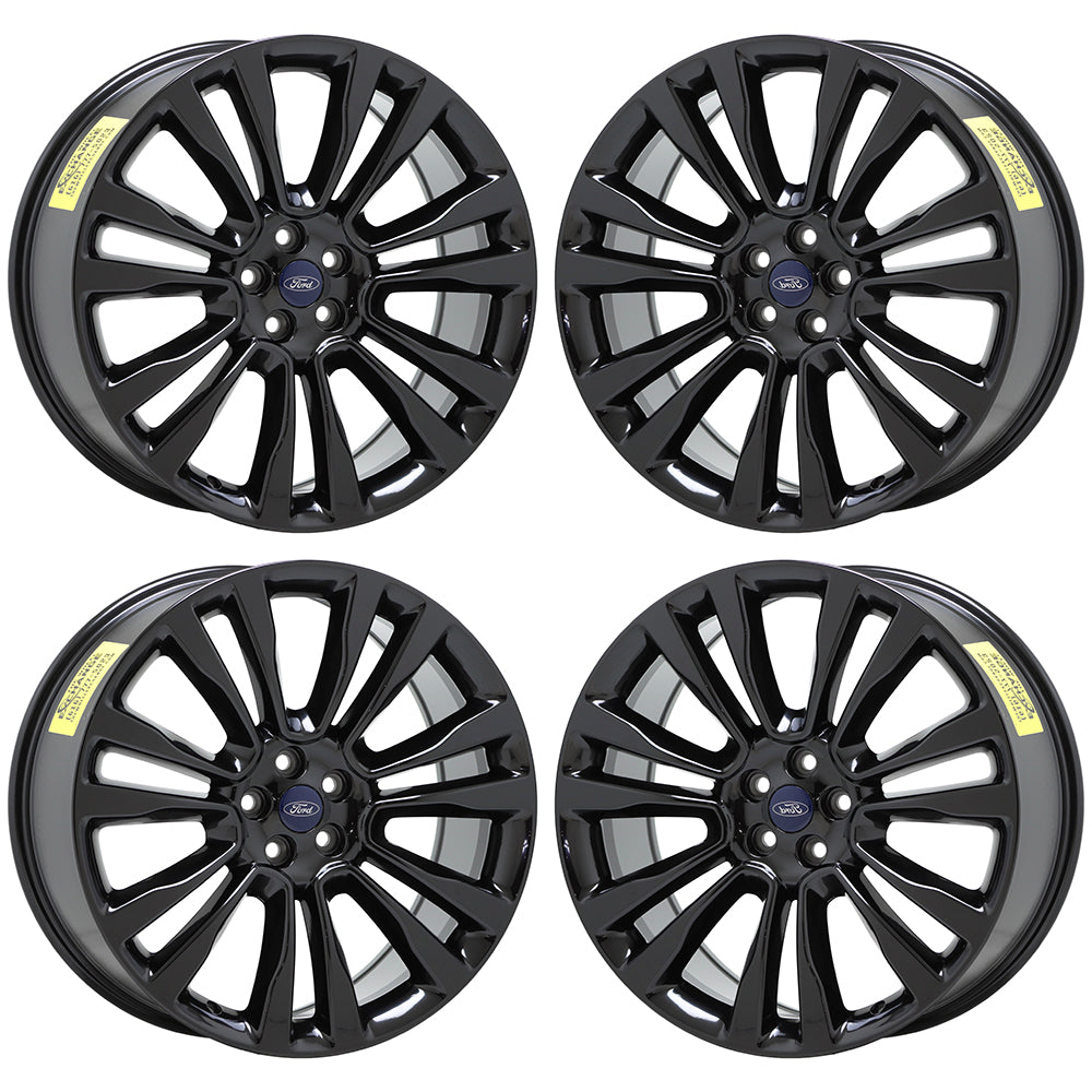 21" Ford Edge Gloss Black wheels rims Factory OEM 2015-2020 set 10077