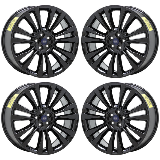 21" Ford Edge Gloss Black wheels rims Factory OEM 2015-2020 set 10077