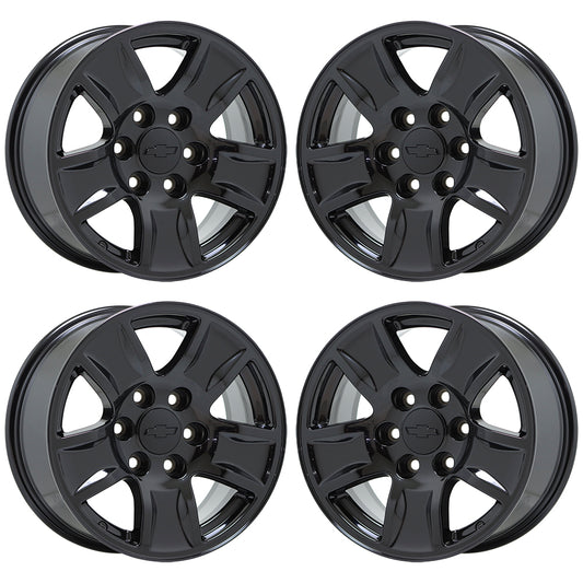 17" Chevrolet Silverado GMC Sierra 1500 Black wheels rims OEM set 5657 EXCHANGE