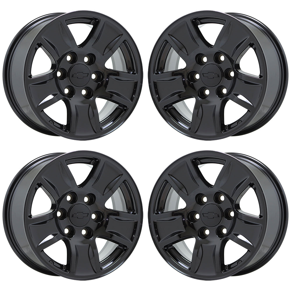 17" Chevrolet Silverado GMC Sierra 1500 Black wheels rims OEM set 5657 EXCHANGE