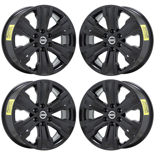 20" Nissan Titan Gloss Black wheels rims Factory OEM 2015-2020 set 62753 62705