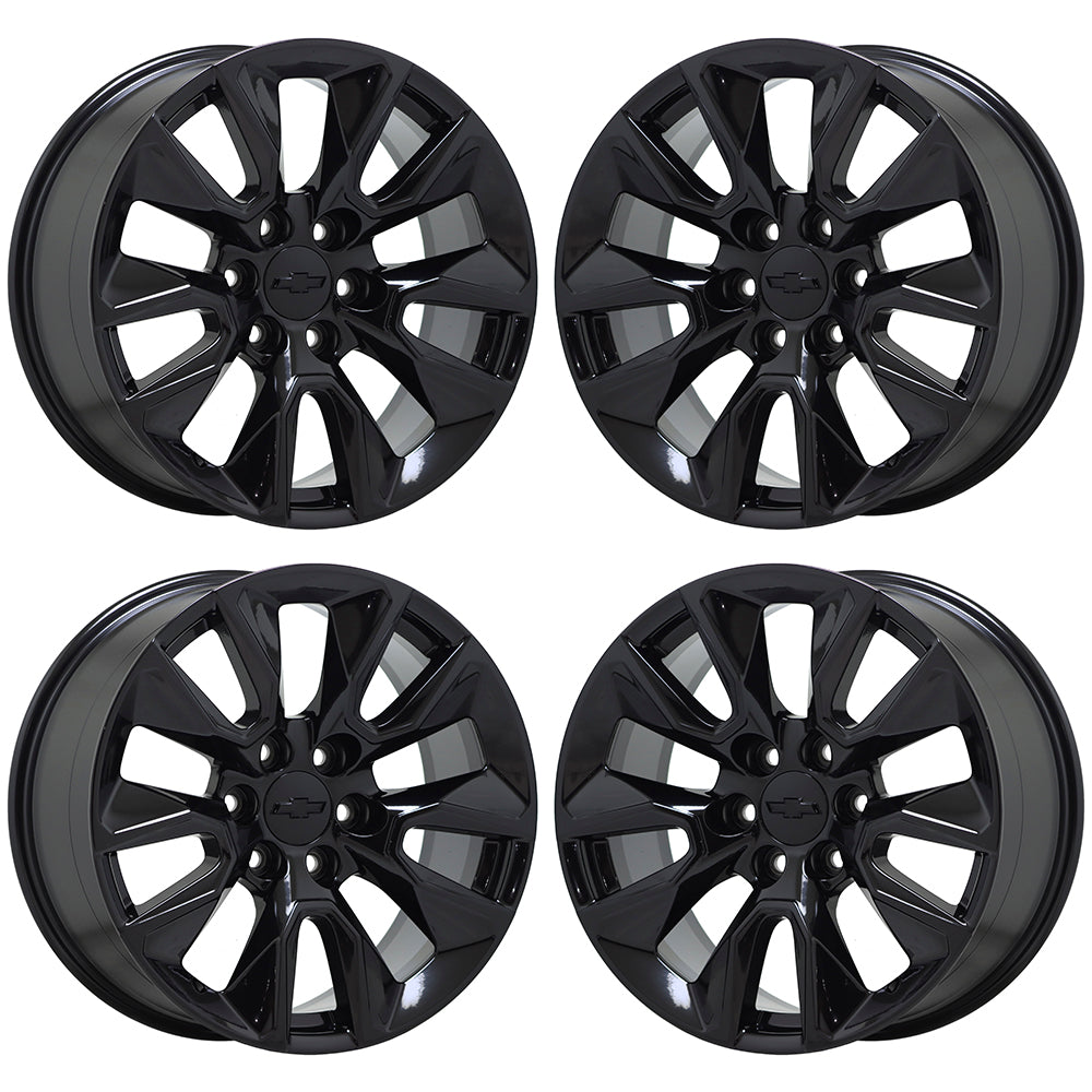 20" Chevrolet Silverado 1500 Gloss Black wheels rims Factory OEM set 5916