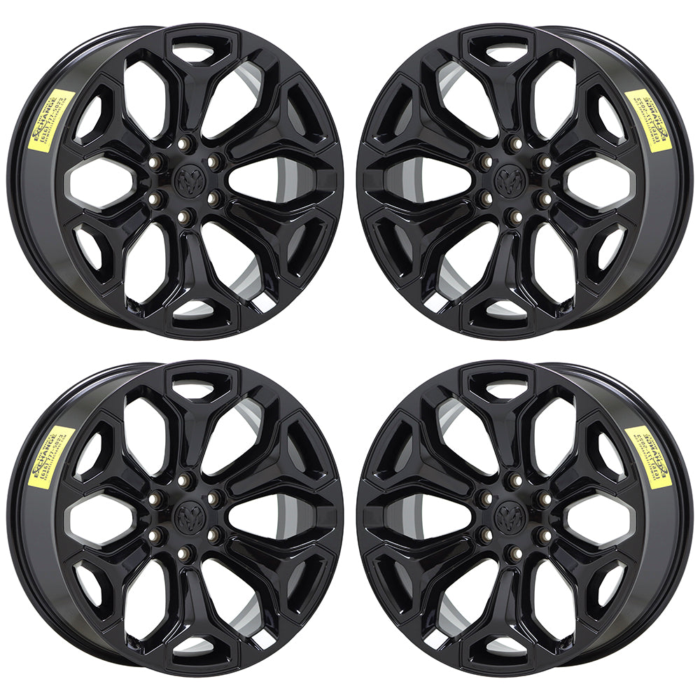 22" Dodge Ram 1500 Truck Gloss Black wheels rims Factory OEM set 4 2685 2727