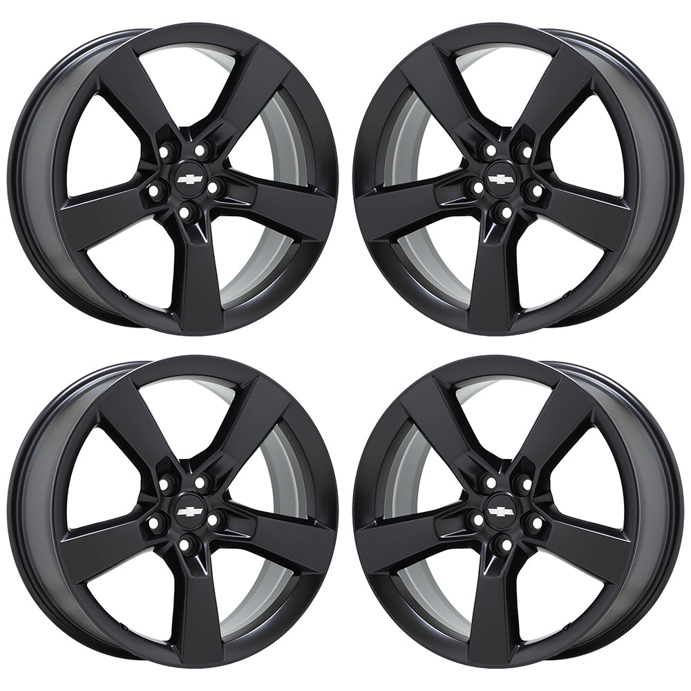20x8 20x9 Camaro SS satin black wheels rims Factory OEM GM set 4 5443 5445