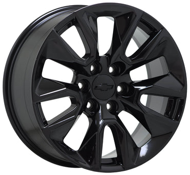 20" Chevrolet Silverado 1500 Gloss Black wheels rims Factory OEM set 5916