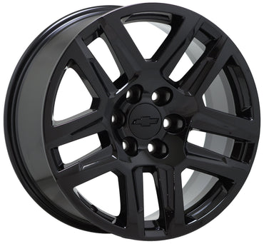 20" Chevrolet Silverado 1500 Truck Gloss Black wheels rims Factory OEM set 5913