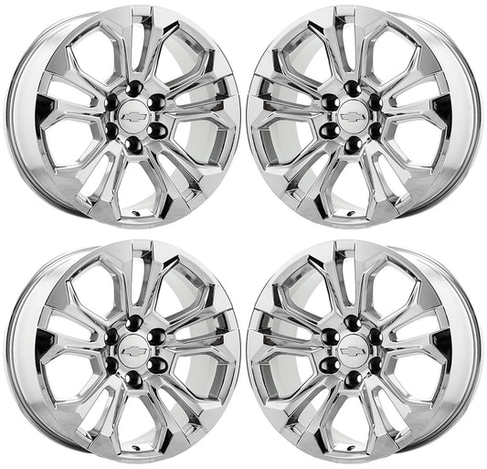 20" Chevrolet Silverado 1500 Bright Chrome wheels rims Factory OEM set 14090