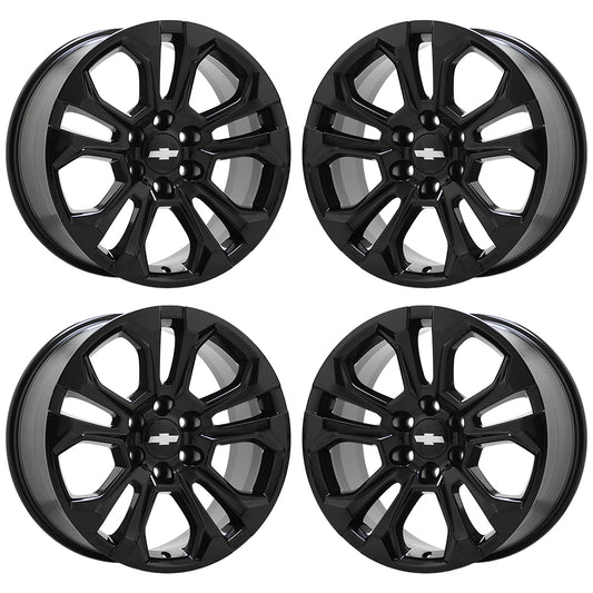 20" Chevrolet Silverado 1500 Gloss Black wheels rims Factory OEM Set 14090