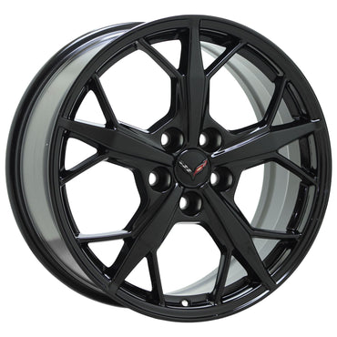 19x8.5 20x11 Corvette C8 Trident Gloss Black wheels Factory OEM GM 14011 14012