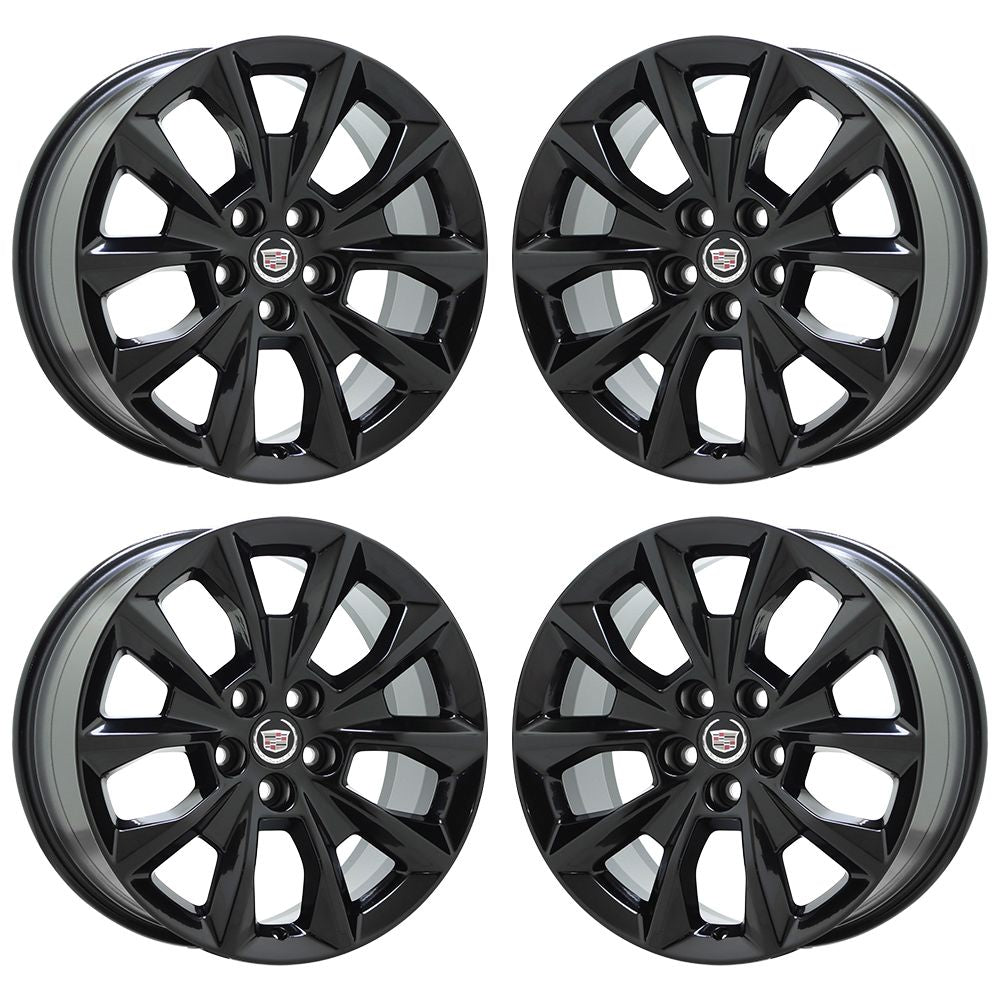 19" Cadillac CTS 2014-2019 Sedan Gloss Black wheels rims OEM set 4751 EXCHANGE