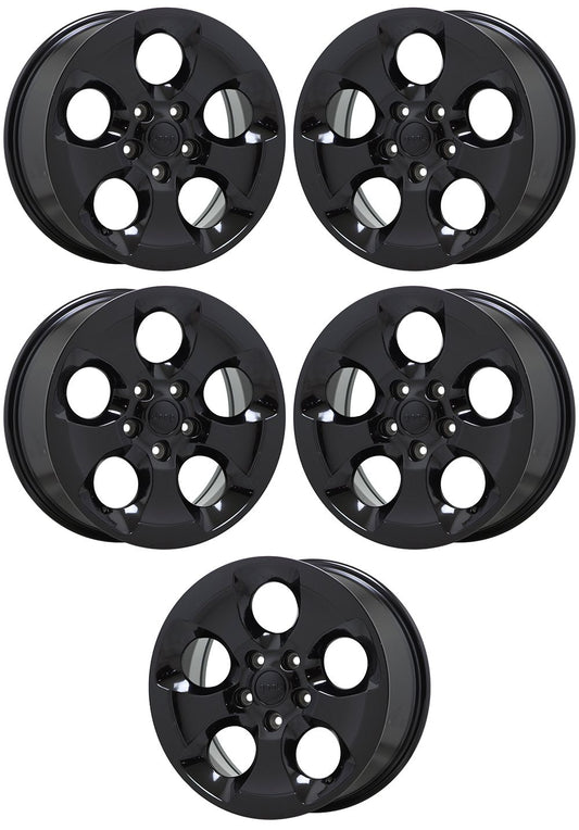 18" Jeep Wrangler Altitude Gloss Black wheels rims Factory OEM set5 9119