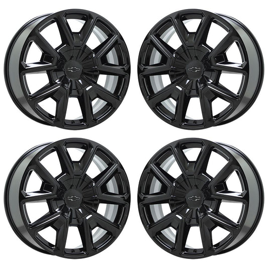 22" Chevrolet Silverado 1500 Tahoe RST Black wheels rims Factory OEM set 14035