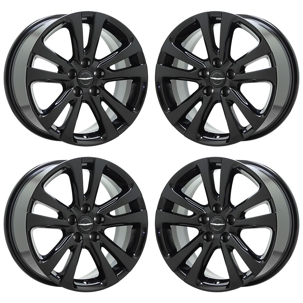 17" Chrysler 200 Gloss Black wheels rims Factory OEM set 2511 - 2015-2017