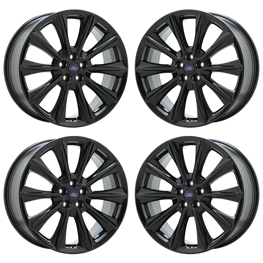 20" Ford Edge Lincoln MKX Gloss Black wheels rims OEM set 10107 EXCHANGE