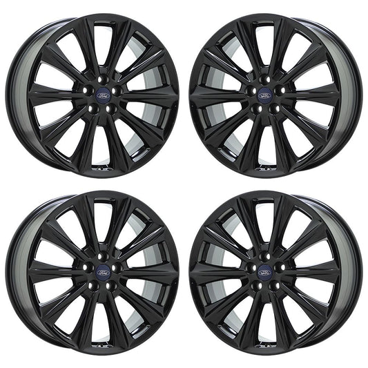 20" Ford Edge Lincoln MKX Gloss Black wheels rims OEM set 10107 EXCHANGE