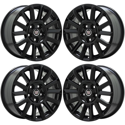 17" Cadillac CTS Sedan Gloss Black wheels rims Factory OEM GM set 4668