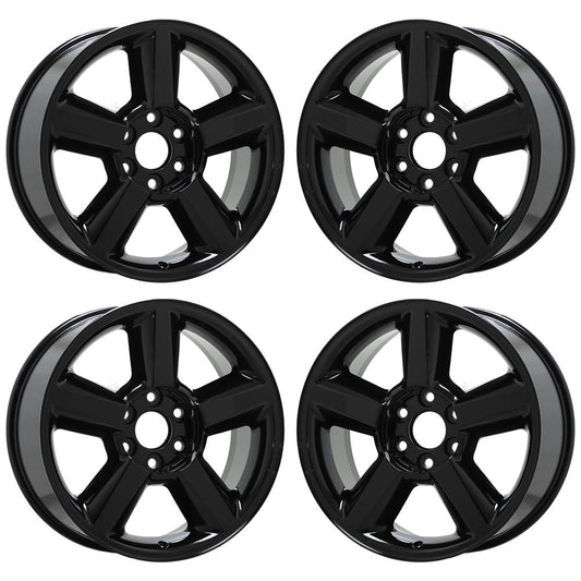 20" Silverado Tahoe Suburban Gloss Black wheels rims Factory OEM set 5308