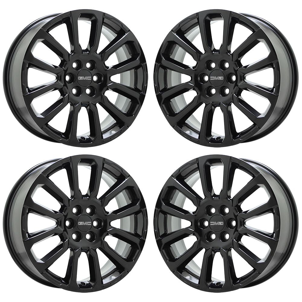 20" GMC Acadia Denali Gloss Black wheels Factory OEM set 14003 EXCHANGE