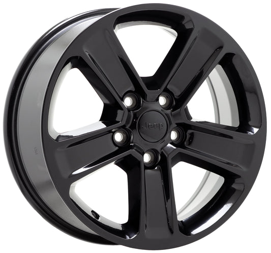 18" Jeep Wrangler Gladiator Gloss Black wheel rim Factory OEM single 9221 9255