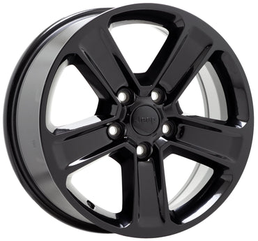 18" Jeep Wrangler Gladiator Gloss Black wheels rims Factory OEM set5 9221 9255