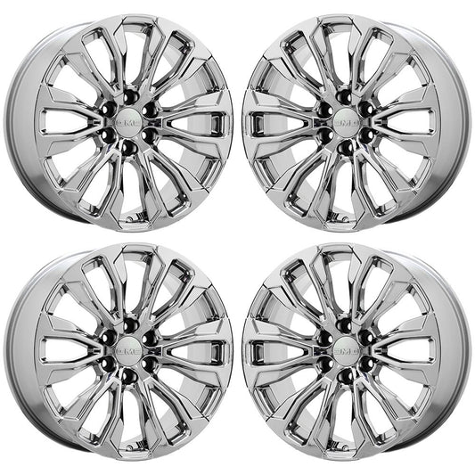 22" GMC Yukon Denali Bright Chrome wheels rims Factory OEM set 14025 EXCHANGE