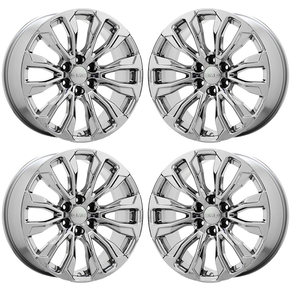 22" GMC Yukon Denali Bright Chrome wheels rims Factory OEM set 14025 EXCHANGE