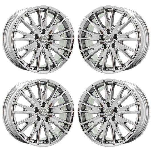 18" Lexus GS350 GS450 Bright Chrome wheel rim Factory OEM set 4 74271 EXCHANGE