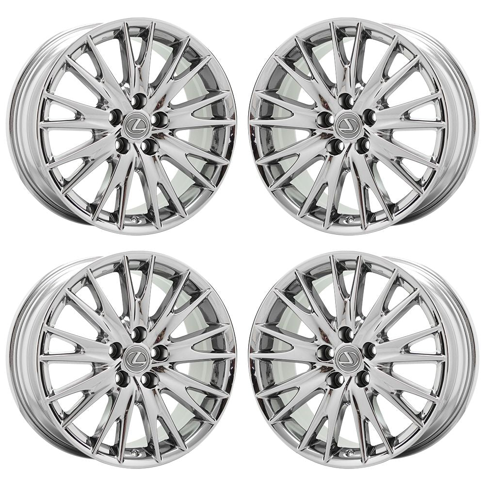 18" Lexus GS350 GS450 Bright Chrome wheel rim Factory OEM set 4 74271 EXCHANGE