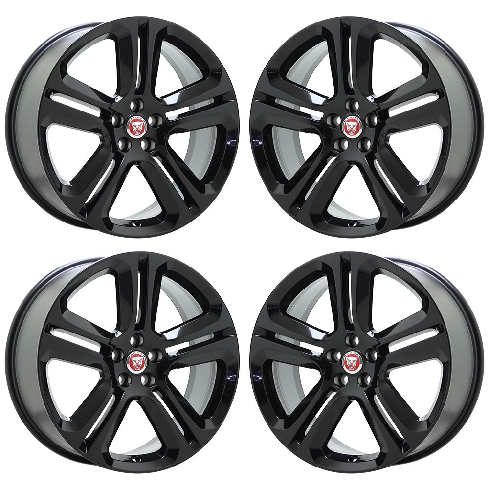 20" Jaguar F-Pace Gloss Black Wheels Rims Factory OEM Set 59976 - 2017-2021