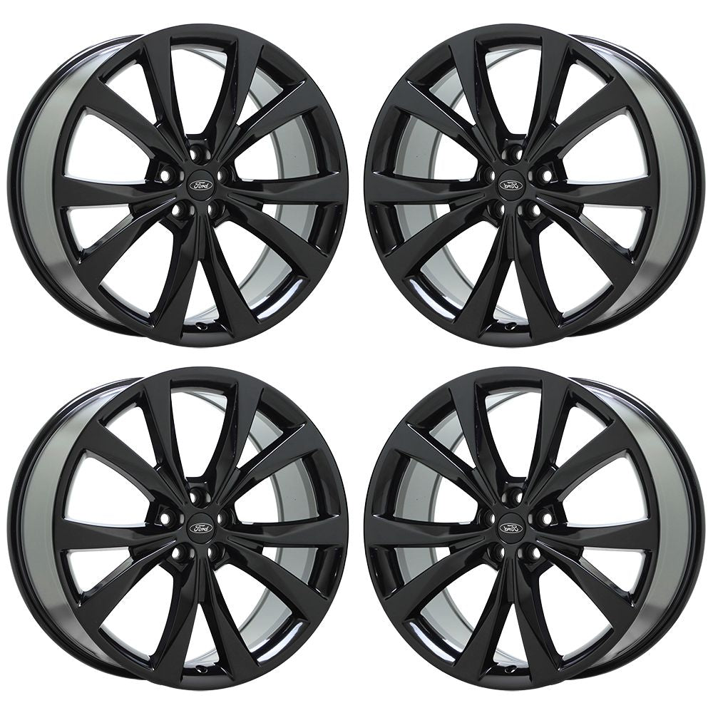 21" Ford Edge Lincoln MKX Gloss Black wheels rims Factory OEM set 10048