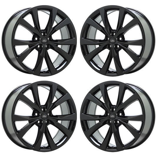 21" Ford Edge Lincoln MKX Gloss Black wheels rims Factory OEM set 10048