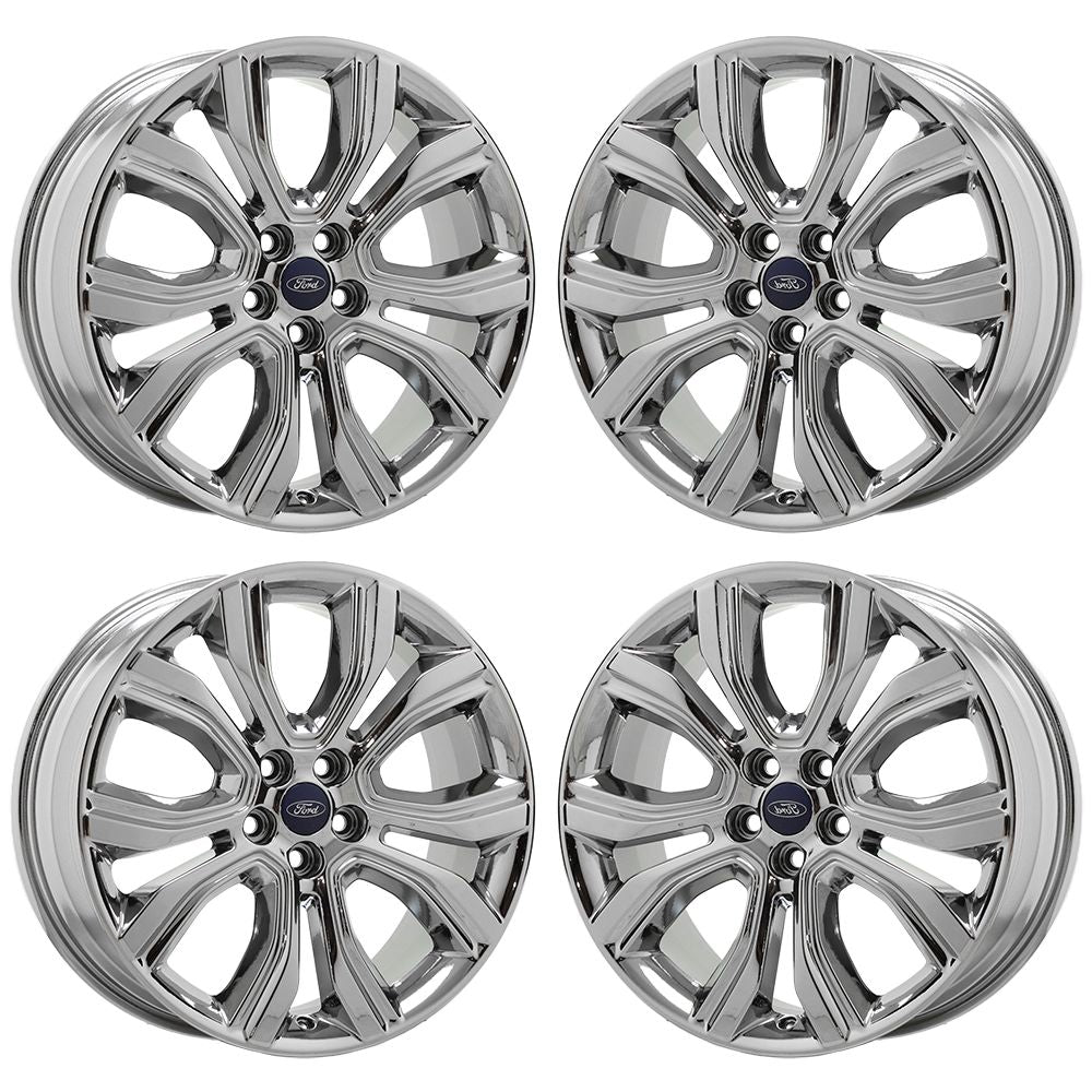 19" Ford Edge Lincoln MKX Bright Chrome wheels rims Factory OEM set 10195