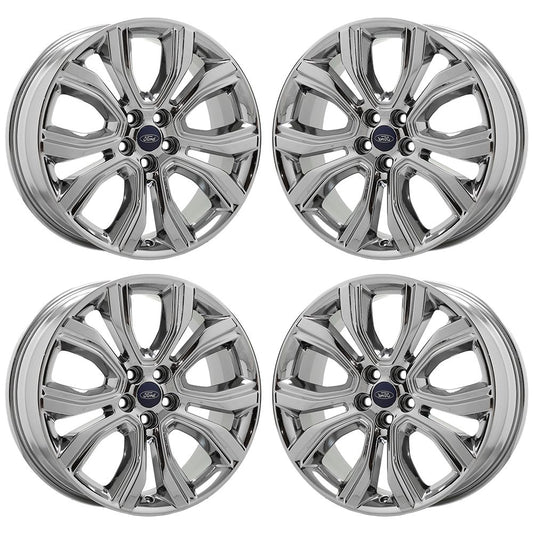 19" Ford Edge Lincoln MKX Bright Chrome wheels rims Factory OEM set 10195