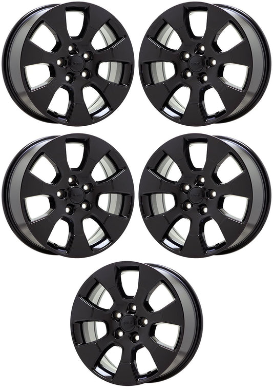 18" Jeep Wrangler Gladiator Gloss Black wheels rims Factory OEM set 5 9222