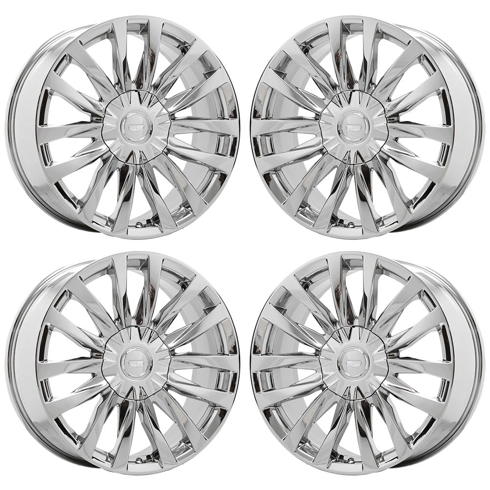22" Cadillac Escalade Luxury Bright Chrome wheels rims Factory OEM set 4873