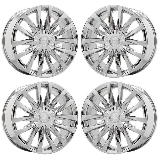 22" Cadillac Escalade Luxury Bright Chrome wheels rims Factory OEM set 4873