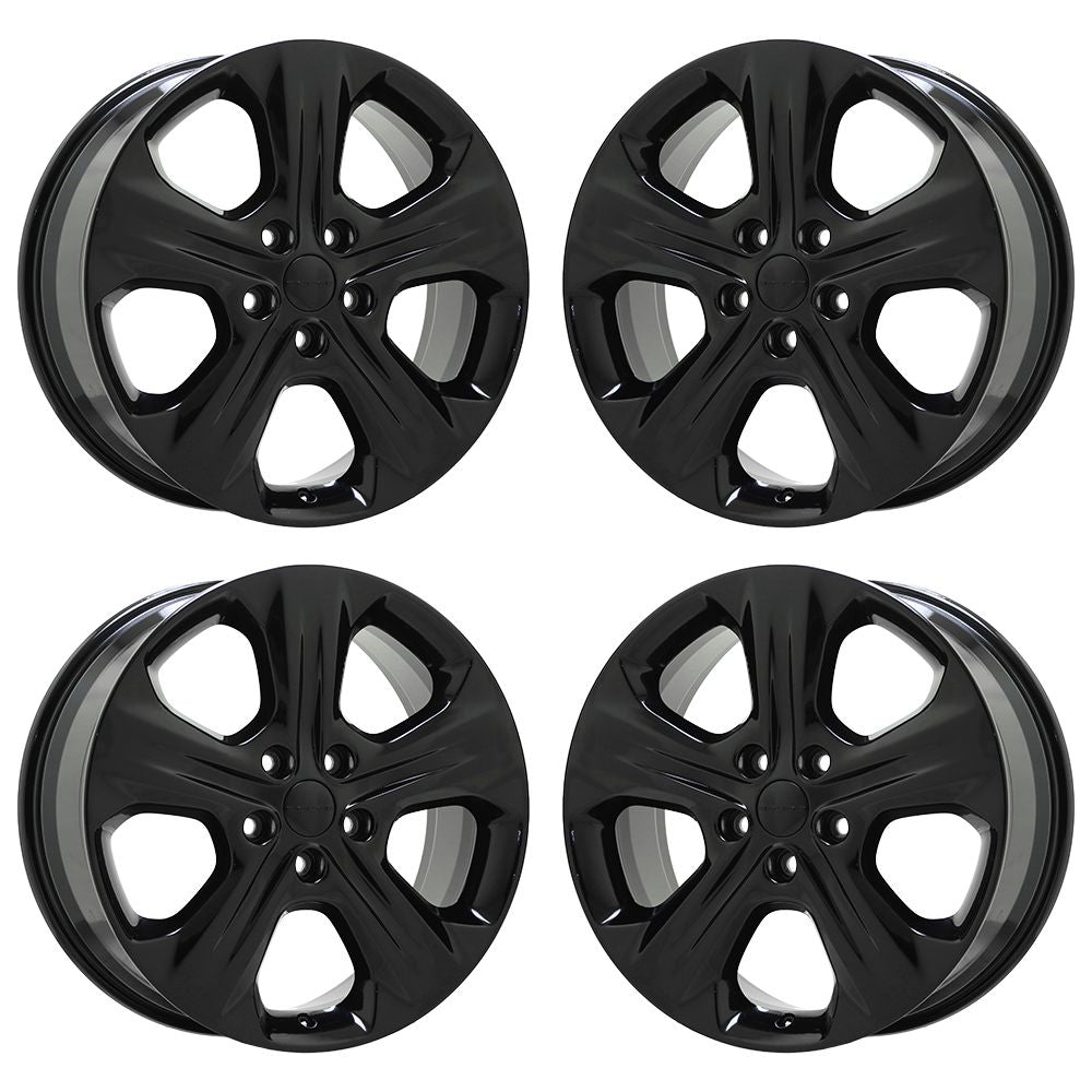 20" Jeep Grand Cherokee Durango Gloss Black wheels rims OEM set 2494