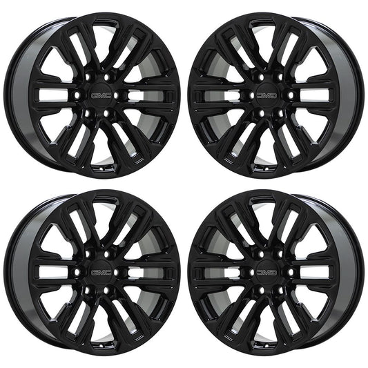 20" GMC Sierra Yukon 1500 Gloss Black wheels rims Factory OEM set 14024
