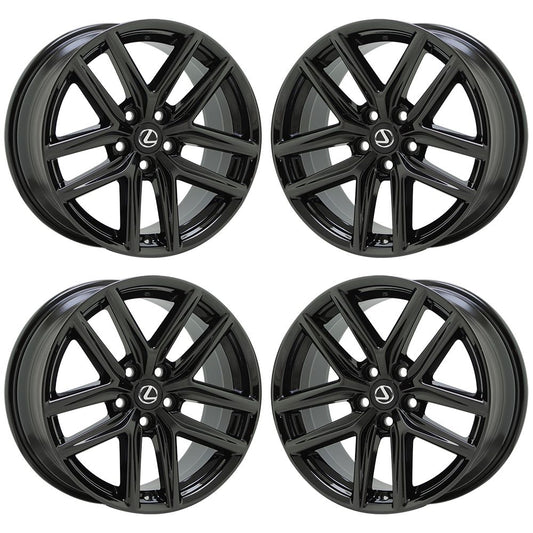 18" Lexus IS200 250 300 350 F-Sport Black wheels Factory OEM set 74292 74293