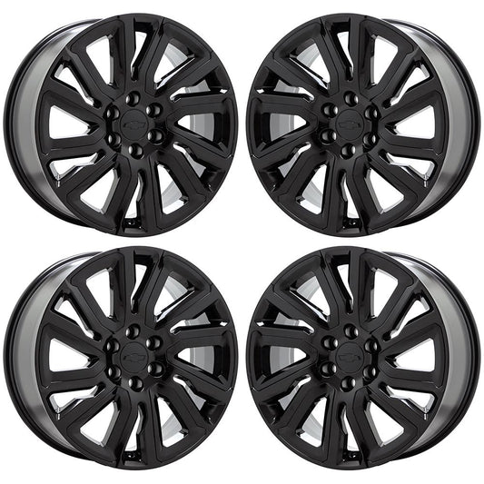 22" Sierra Yukon Silverado Suburban Tahoe Black wheels Factory set 5901 EXCHANGE