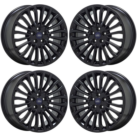 18" Ford Fusion Lincoln MKZ Gloss Black wheels rims Factory OEM set 10121