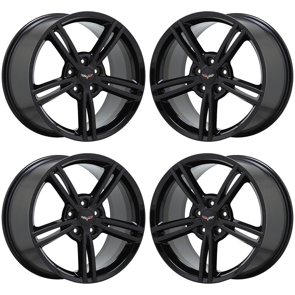 18x8.5" 19x10" Corvette C6 Black wheels rims Factory OEM 5340 5343 EXCHANGE
