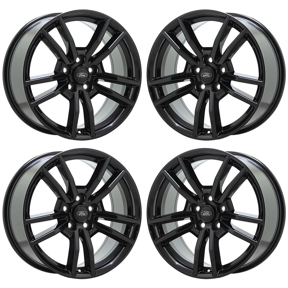 18" Ford Mustang Gloss Black wheels rims Factory OEM set 10030