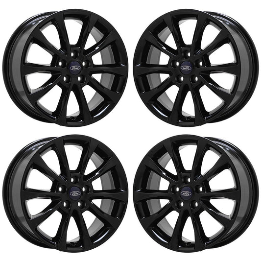 17" Ford Fusion Gloss Black wheels rims Factory OEM set 10119 EXCHANGE