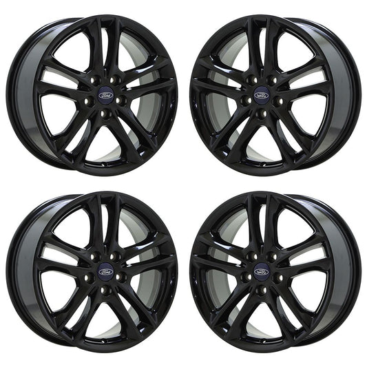 17" Ford Fusion Gloss Black wheels rims Factory OEM set 3984