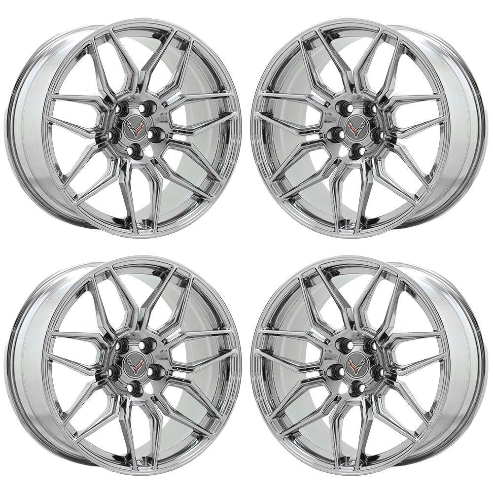 20" 21" Corvette C8 Bright Bright Chrome wheels Factory 95580 95581 EXCHANGE