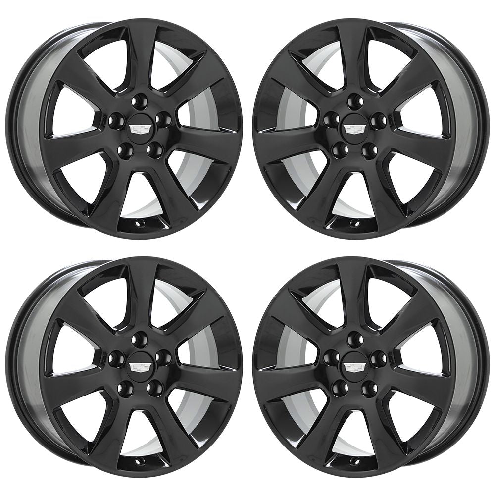 17" Cadillac ATS Sedan Gloss Black wheels rims Factory OEM set - 4702 4703