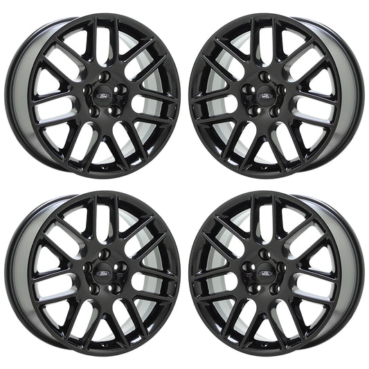 18" Ford Mustang Gloss Black wheels rims Factory OEM set 3886