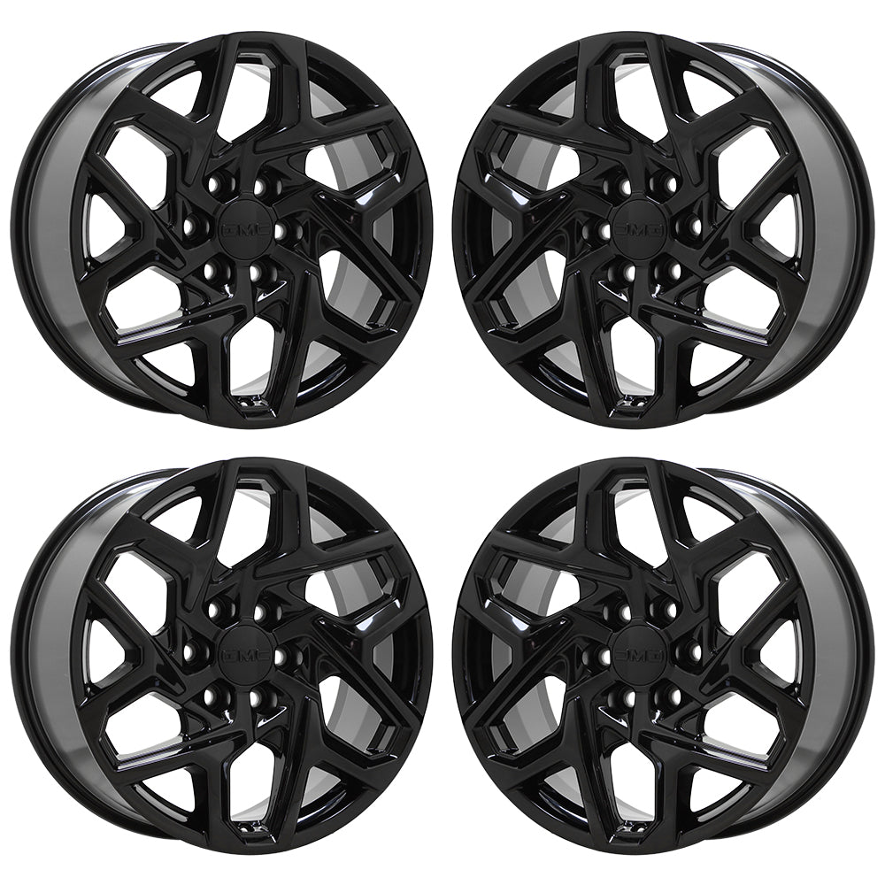 20" GMC Sierra 1500 Gloss Black wheels rims Factory OEM Set 95369 EXCHANGE
